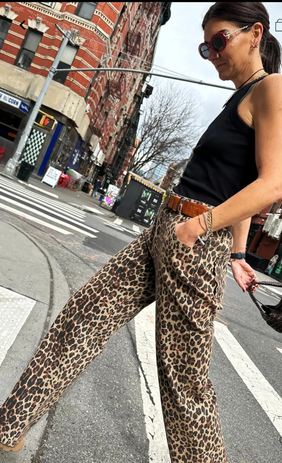 Leopard Lucia Scallop Detail Jeans