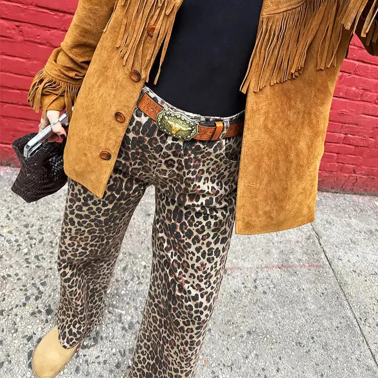 Leopard Lucia Scallop Detail Jeans