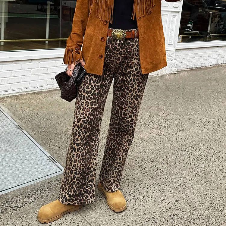 Leopard Lucia Scallop Detail Jeans