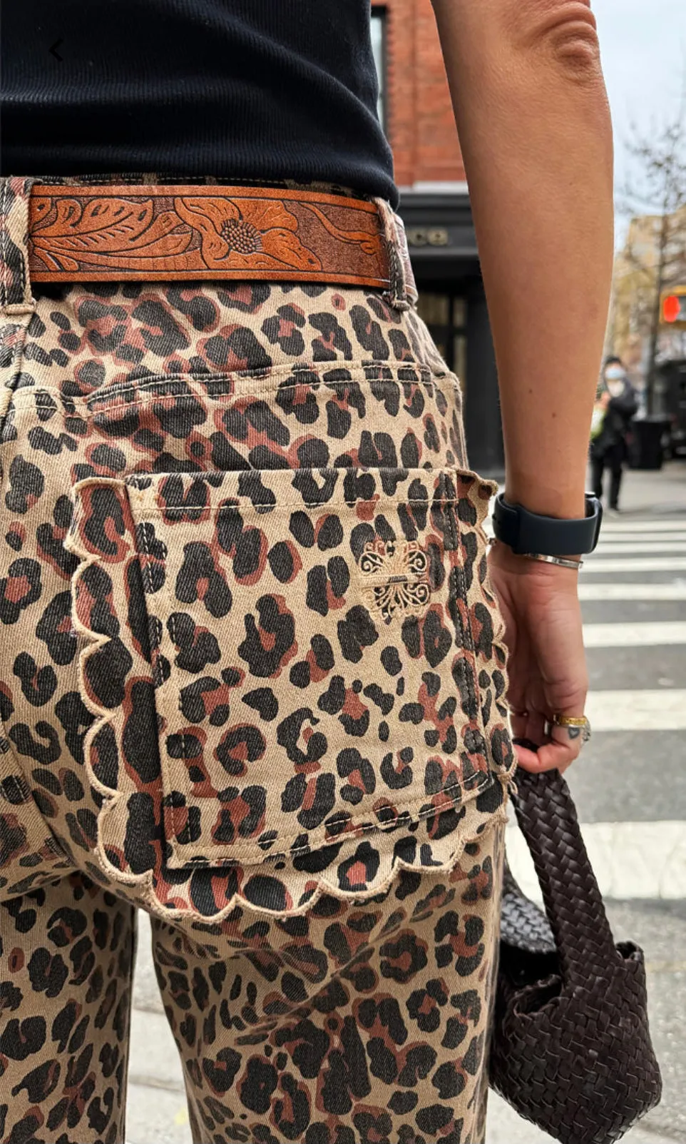 Leopard Lucia Scallop Detail Jeans