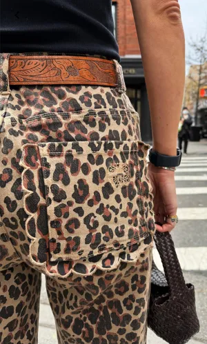 Leopard Lucia Scallop Detail Jeans