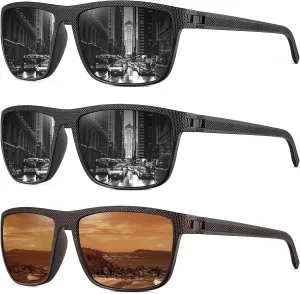 NSSIW Mens-Sunglasses Polarized Sunglasses Men : Classic Sun Glasses with UV Protection for Driving Fishing Golf 4 Packs
