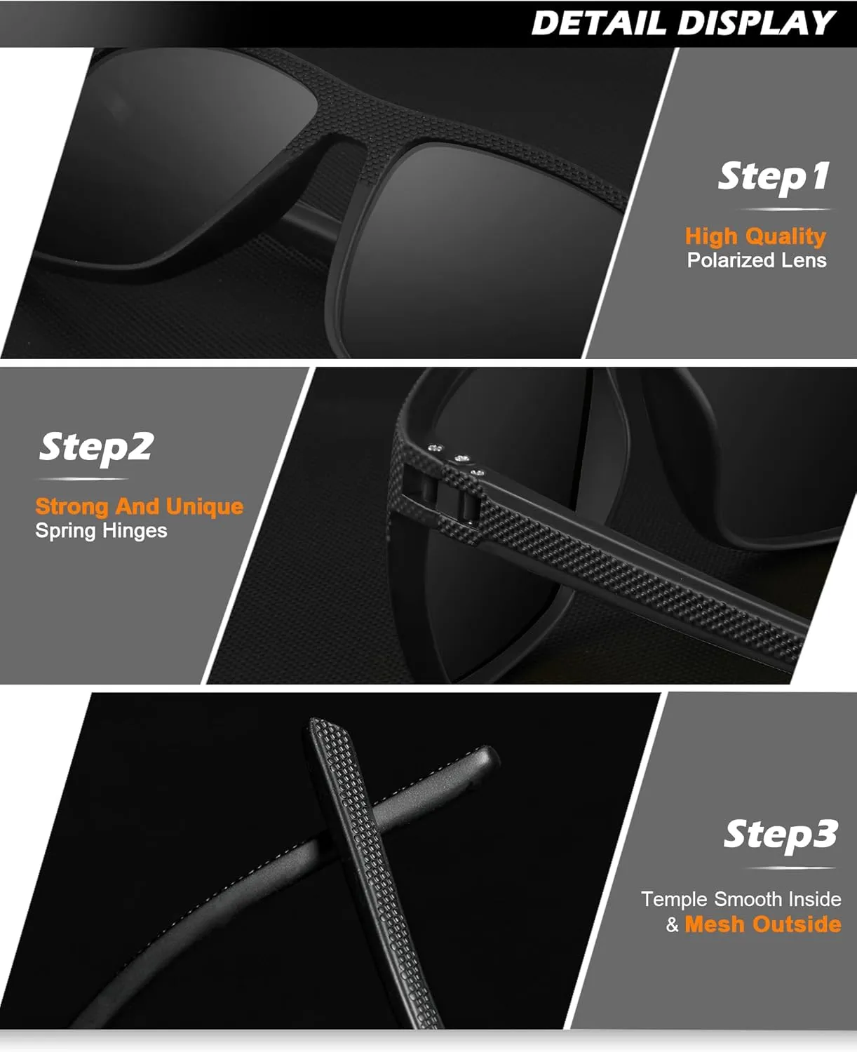 NSSIW Mens-Sunglasses Polarized Sunglasses Men : Classic Sun Glasses with UV Protection for Driving Fishing Golf 4 Packs