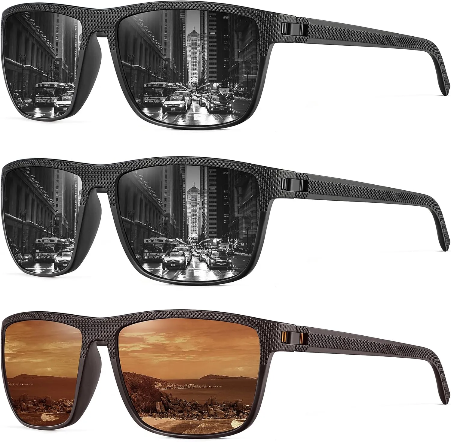 NSSIW Mens-Sunglasses Polarized Sunglasses Men : Classic Sun Glasses with UV Protection for Driving Fishing Golf 4 Packs