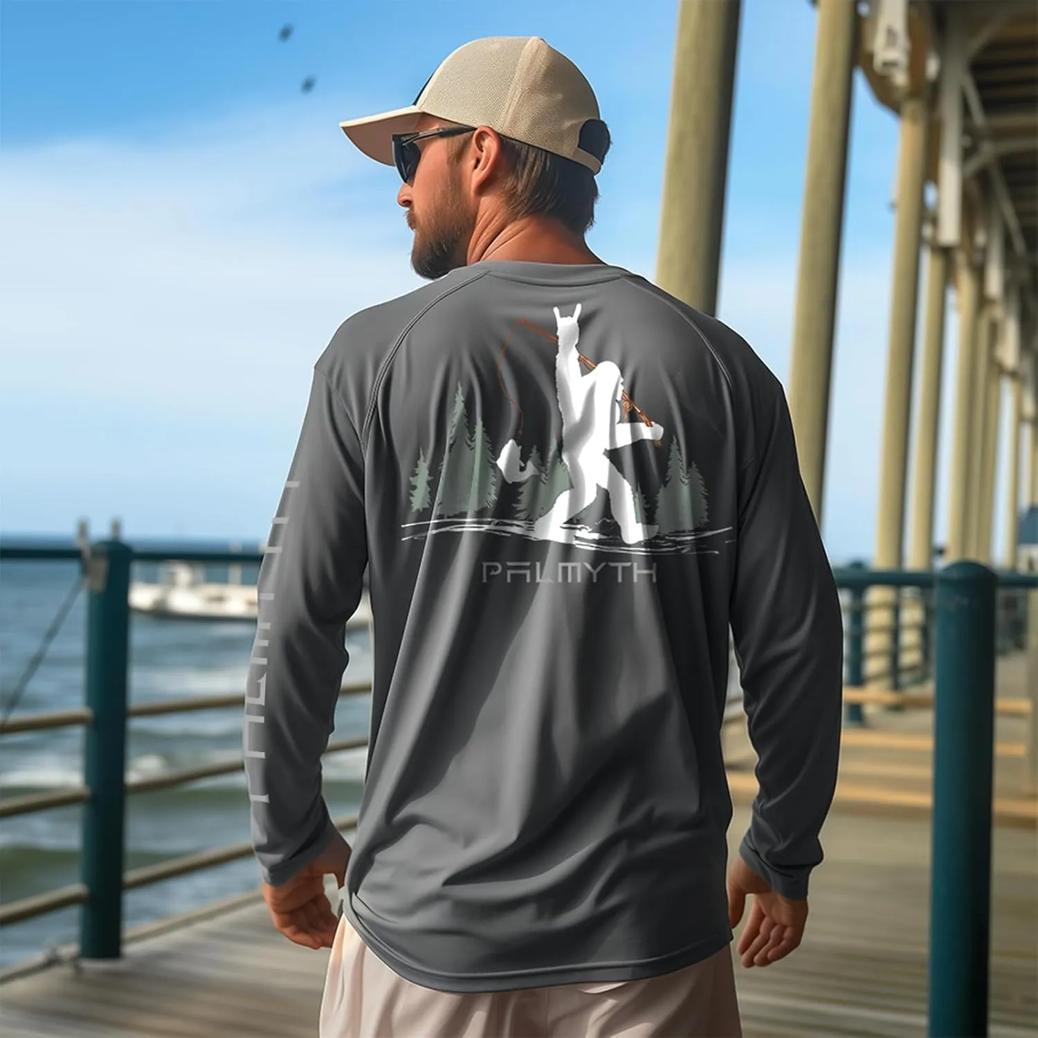 Palmyth Fishing Shirts for Men Long Sleeve UPF 50  Sun Protection UV T Shirt Tee