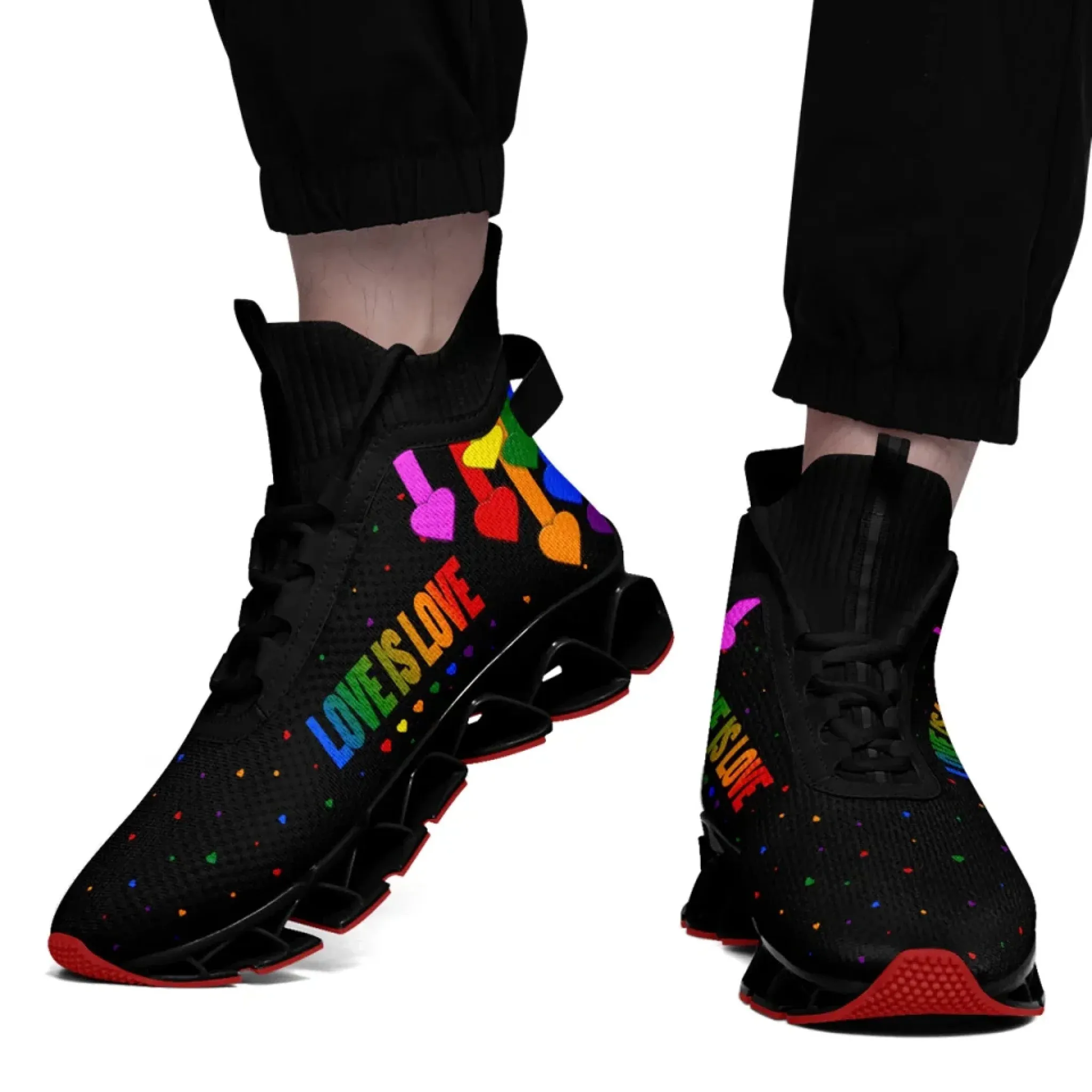 Personalized Pride Moon Sneakers, Custom Lunar Rainbow Shoes, Unisex Walking Shoes