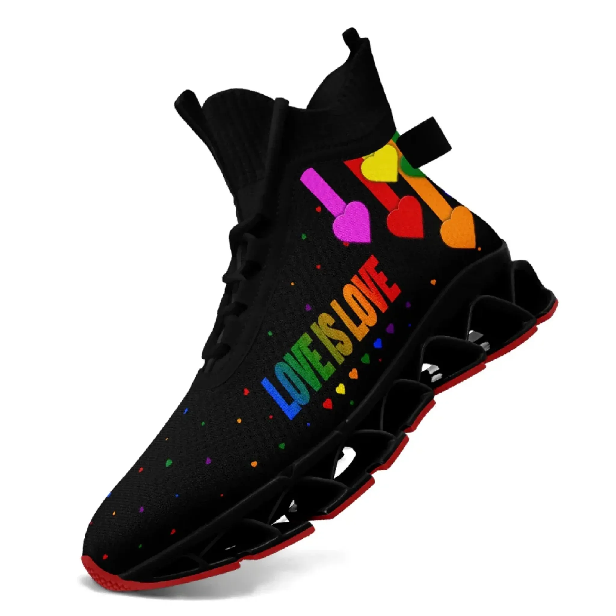 Personalized Pride Moon Sneakers, Custom Lunar Rainbow Shoes, Unisex Walking Shoes