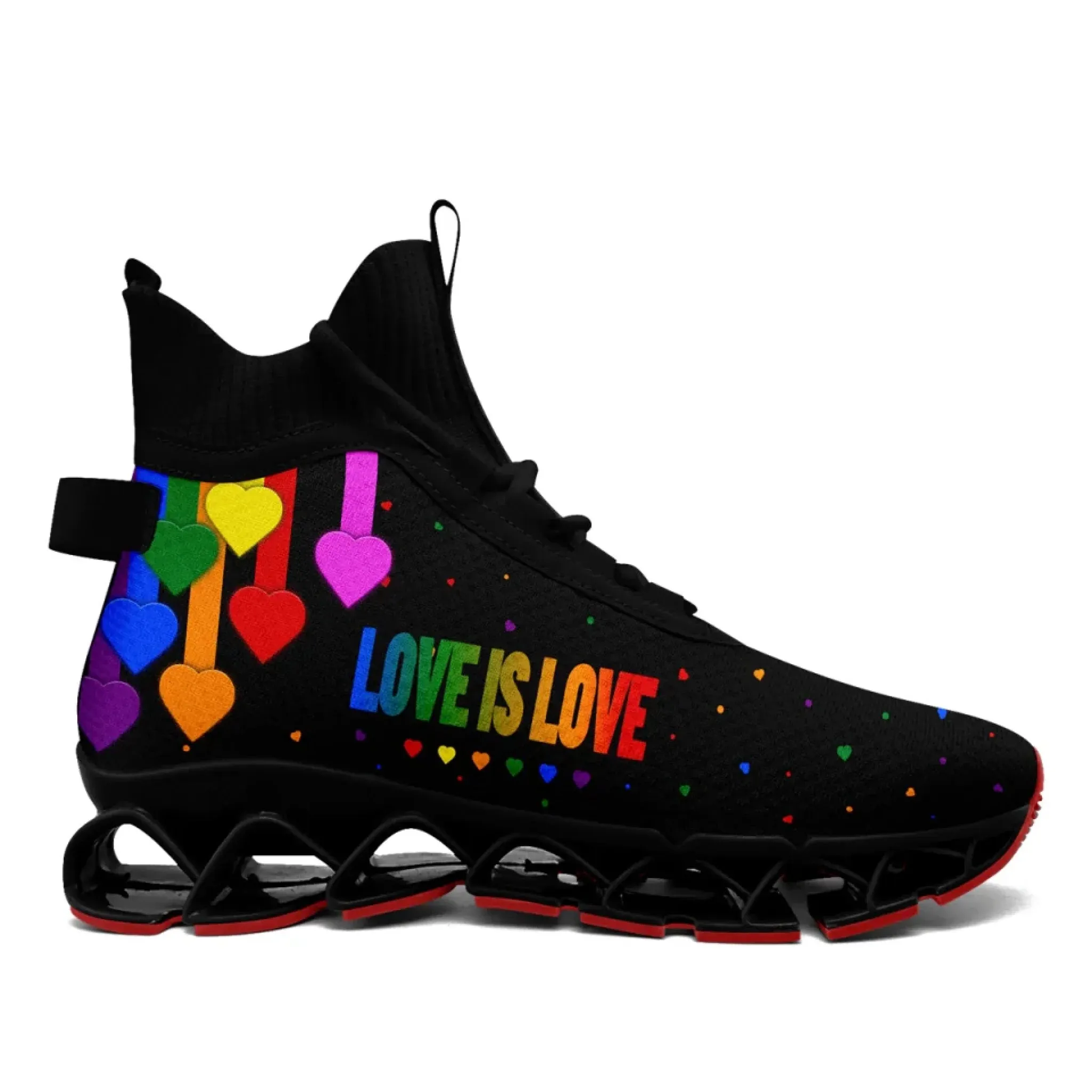 Personalized Pride Moon Sneakers, Custom Lunar Rainbow Shoes, Unisex Walking Shoes