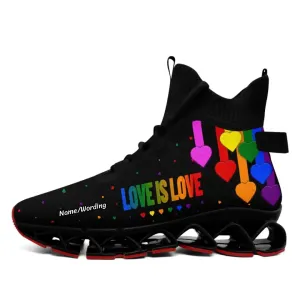 Personalized Pride Moon Sneakers, Custom Lunar Rainbow Shoes, Unisex Walking Shoes