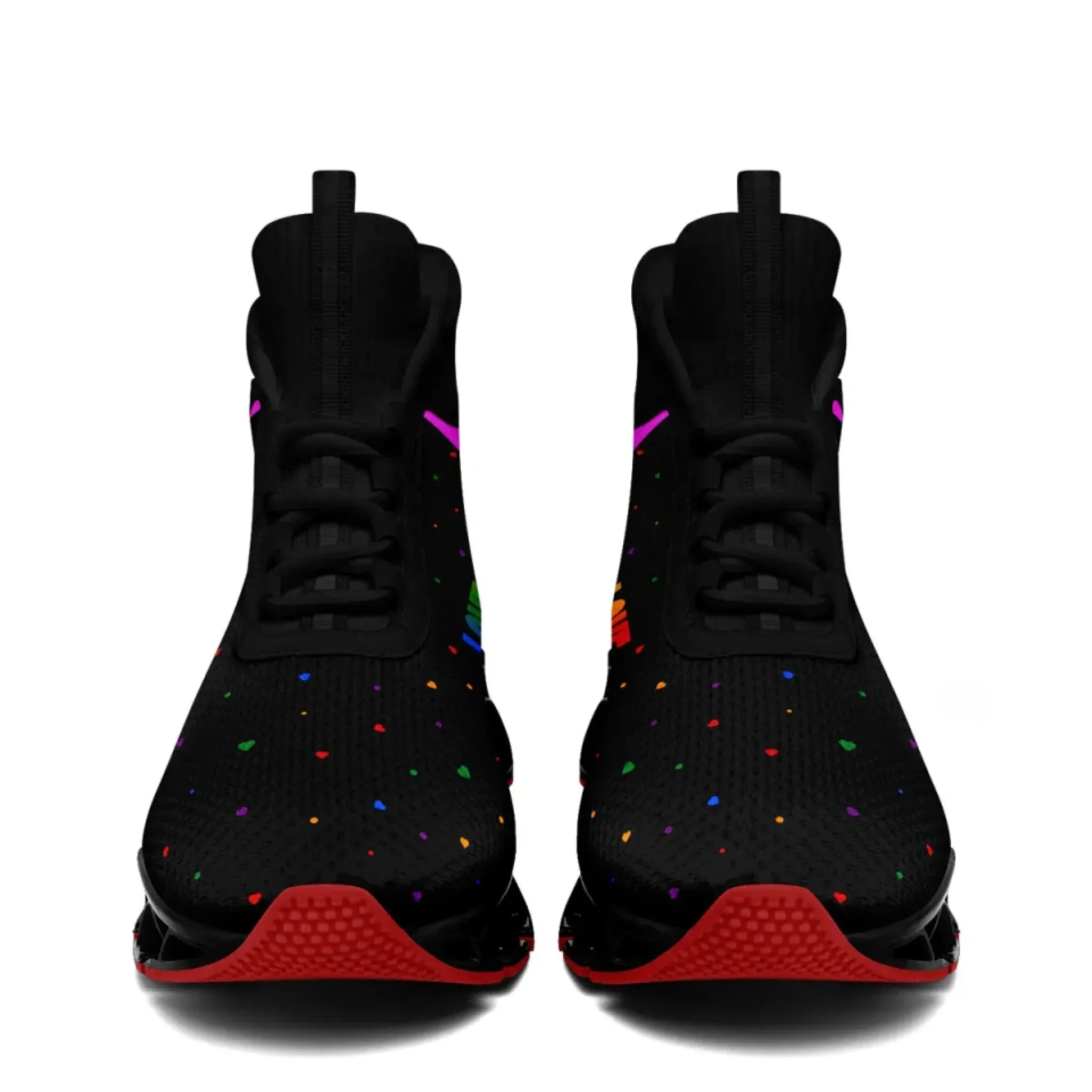 Personalized Pride Moon Sneakers, Custom Lunar Rainbow Shoes, Unisex Walking Shoes