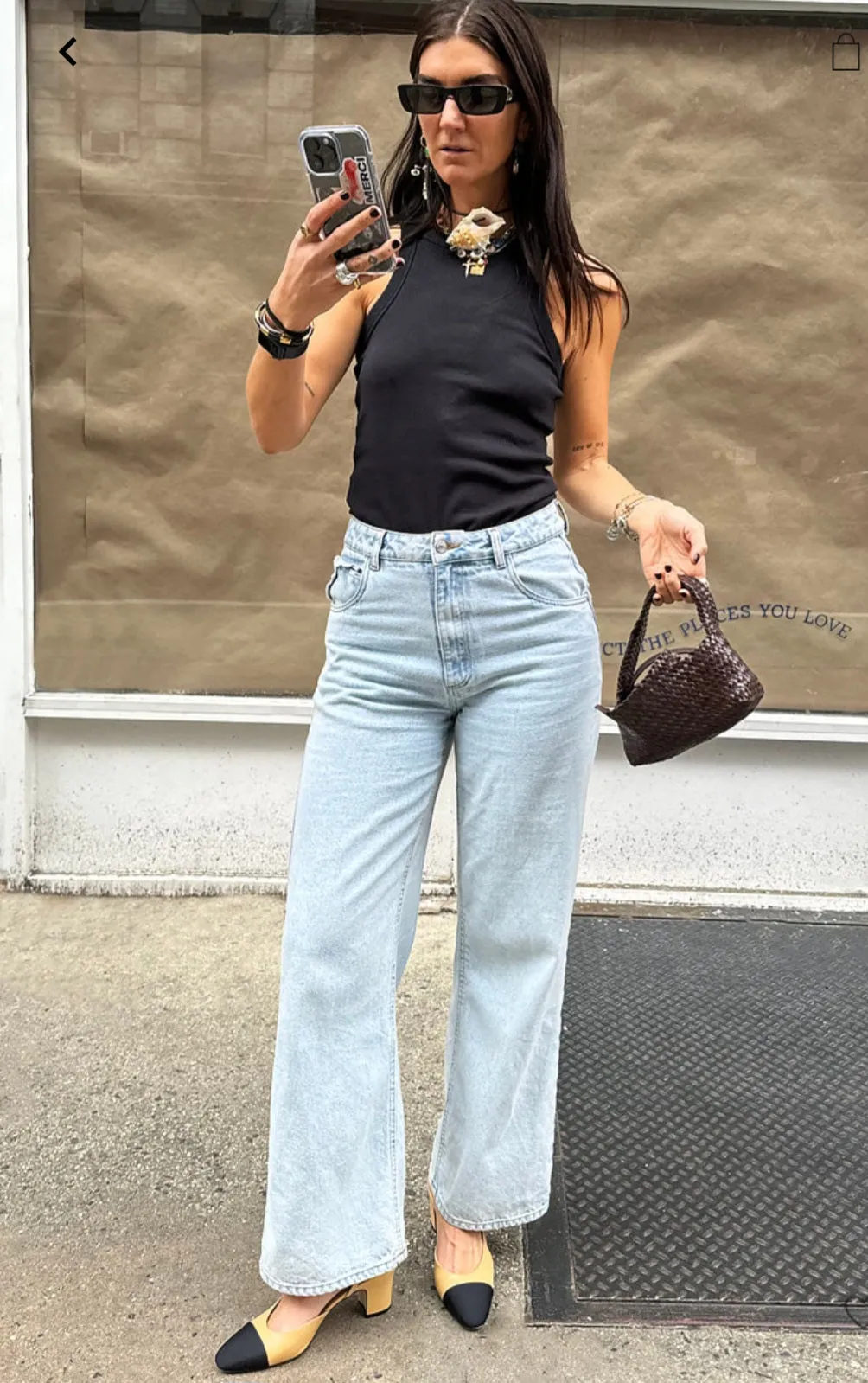 Scallop Detail Straight Leg Jeans
