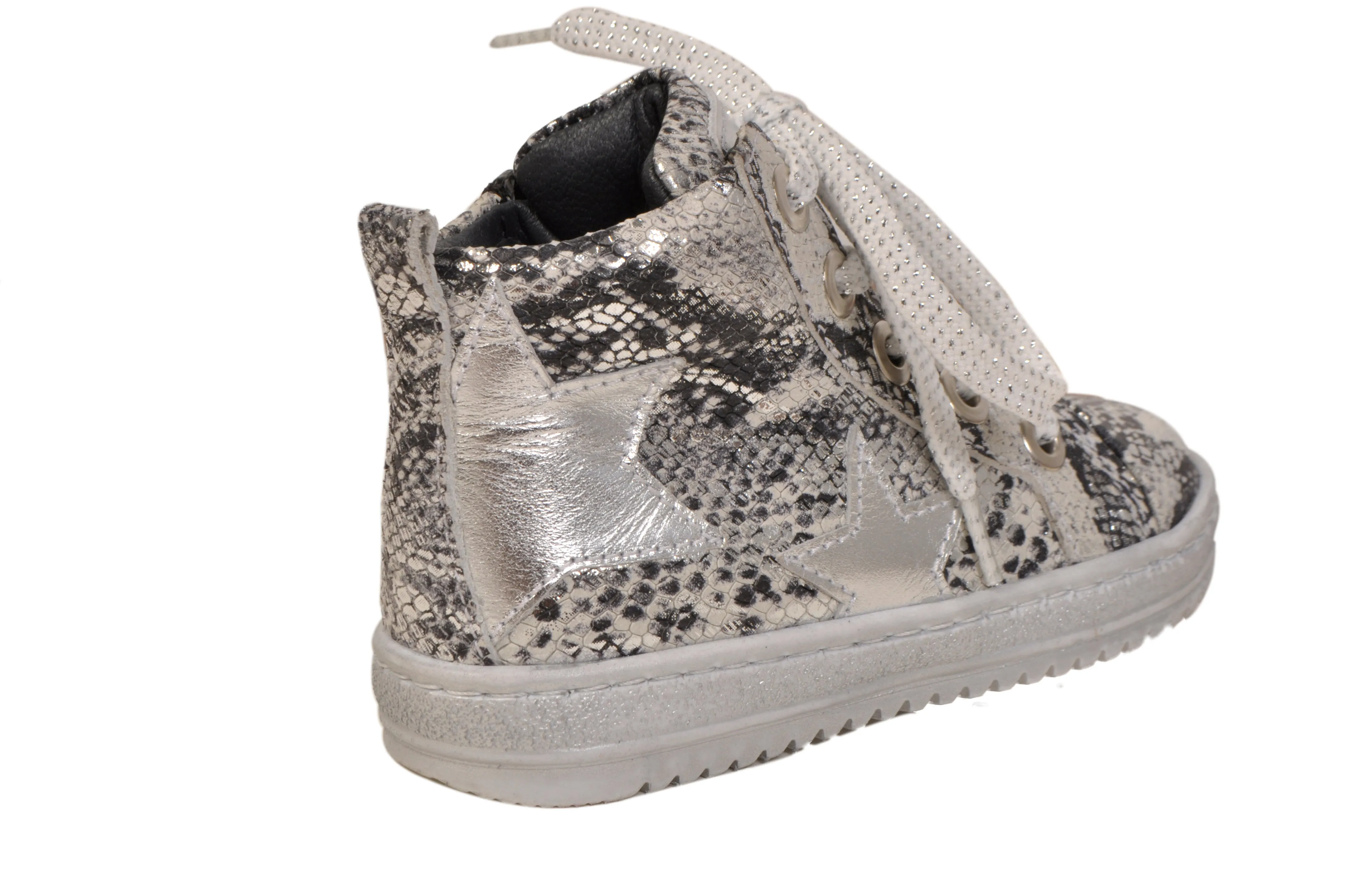 Silver Snake Print Leather Rock Star
