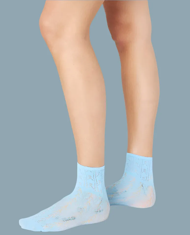 Swedish Stockings Erica Crochet Socks Sky Blue