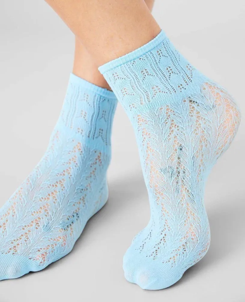 Swedish Stockings Erica Crochet Socks Sky Blue