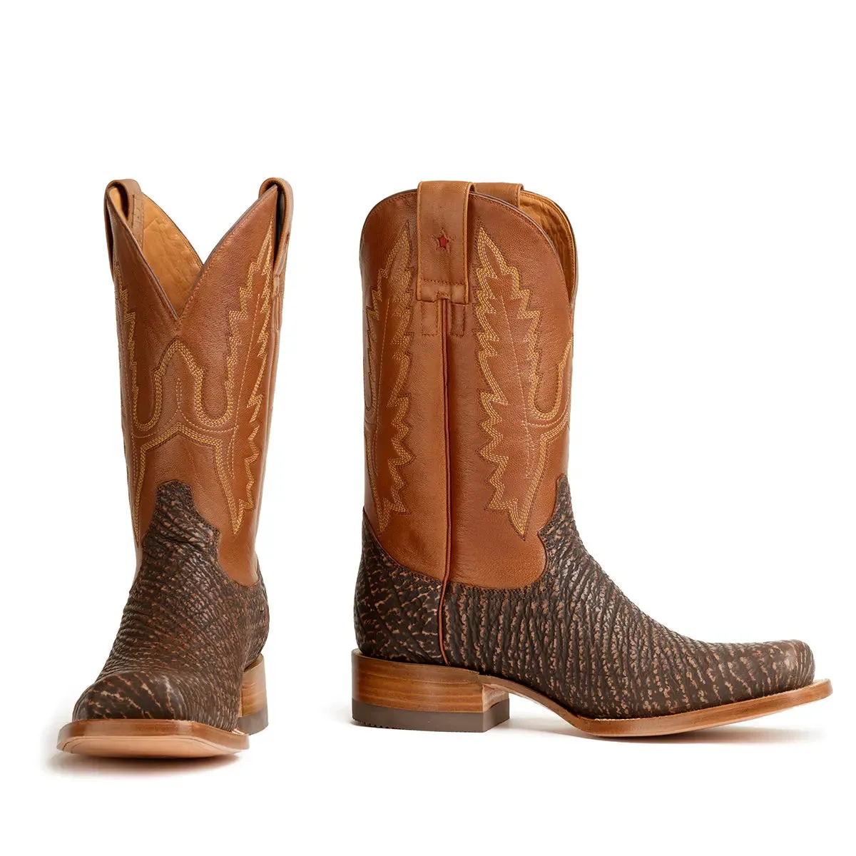Taylor Shark Stockman Square Toe Boot - Nubuck Safari Brown