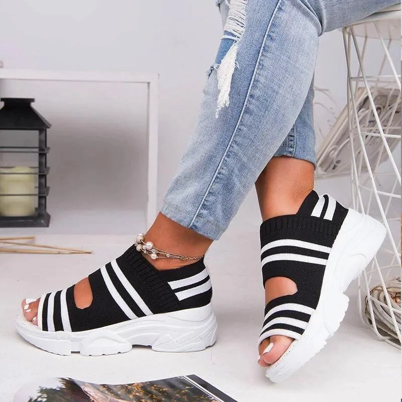 Vanccy Casual Women Breathable Wedge Comfy Sandals