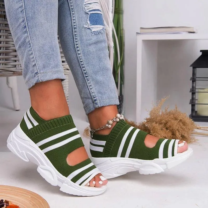 Vanccy Casual Women Breathable Wedge Comfy Sandals