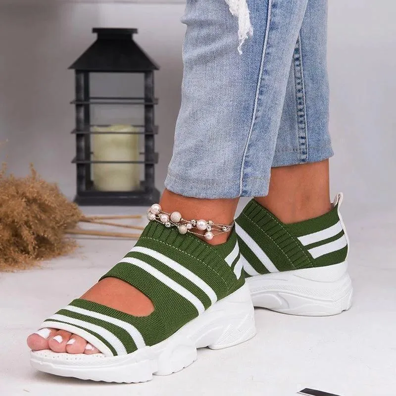 Vanccy Casual Women Breathable Wedge Comfy Sandals